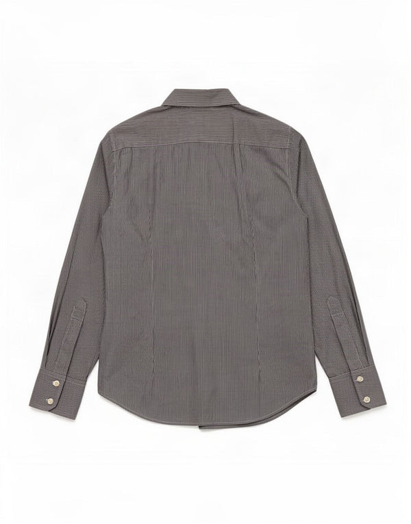 Camisa feminina Benetton UK 10 pequena listrada azul marinho algodão