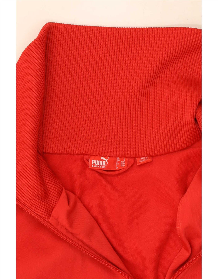 Puma Mens Tracksuit Top Jacket Grande Poliéster Colorblock Vermelho