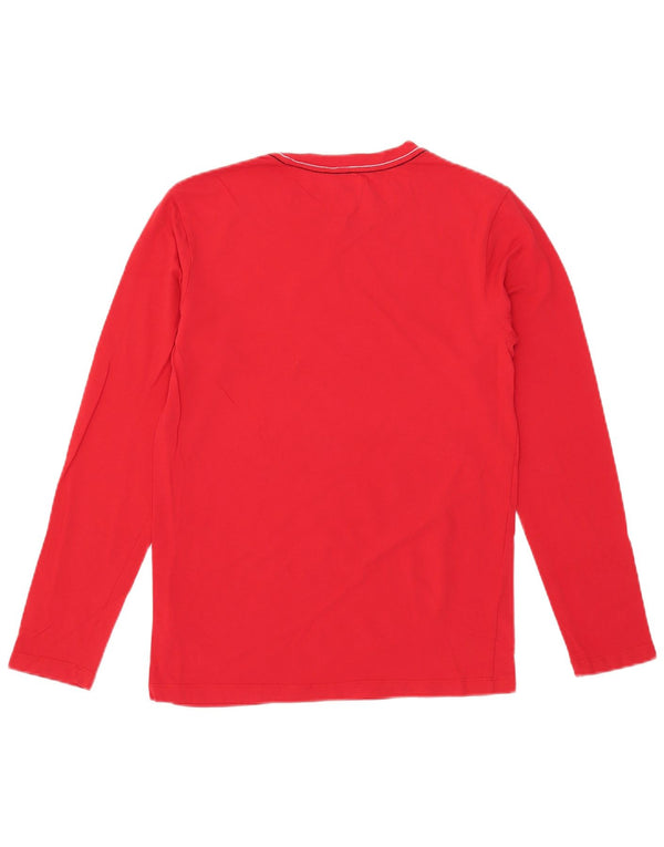Guess Mens Gráfico Top Manga Longa Médio Algodão Vermelho