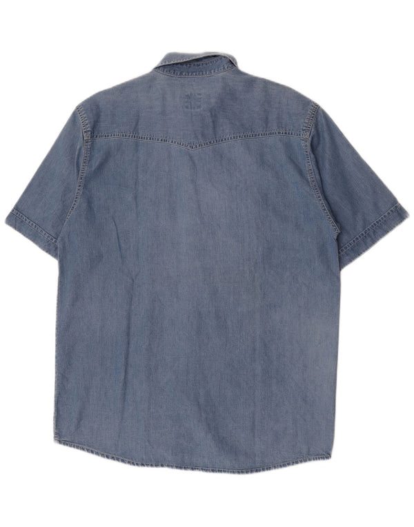 Camisa jeans masculina de manga curta Levi's azul médio