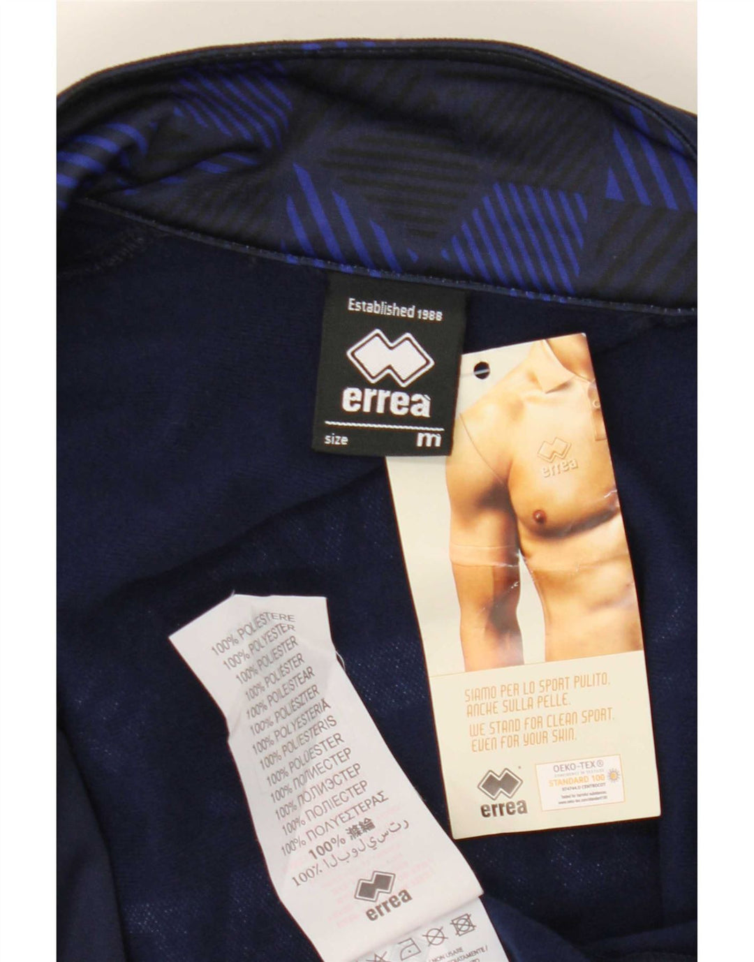 Errea Mens Graphic Tracksuit Top Jacket Médio Azul Marinho Poliéster