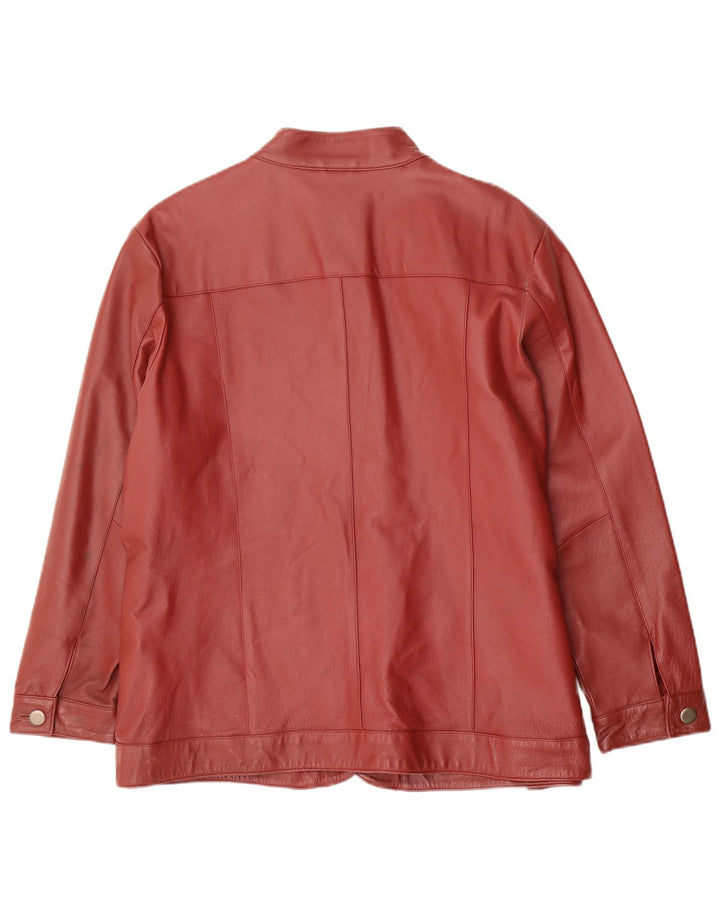 Jaqueta de couro feminina CLASSICS UK 26 4XL Couro Borgonha