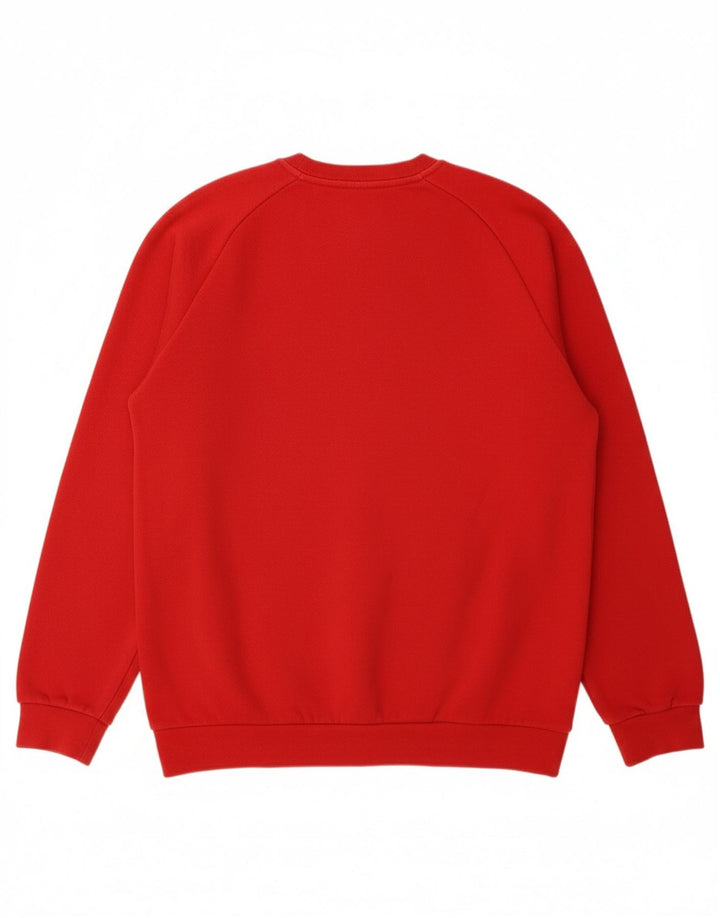 ADIDAS Menino Suéter Jumper 15-16 Anos Vermelho Algodão