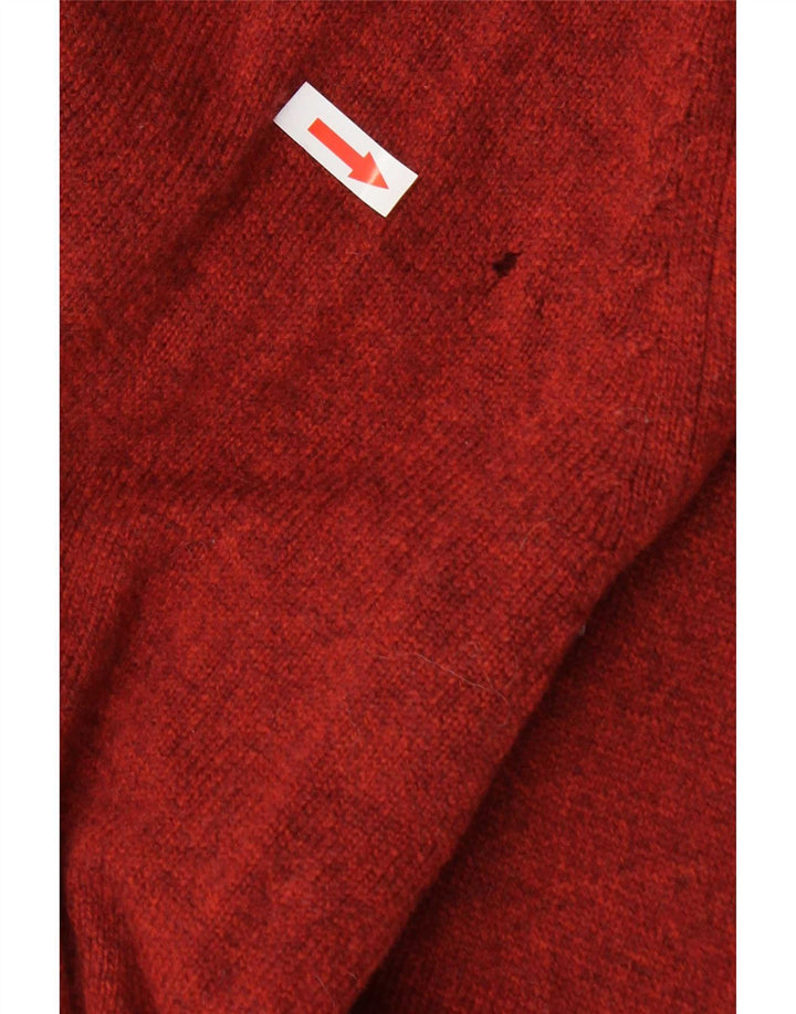 Suéter masculino Marks & Spencer com gola canoa grande de lã laranja