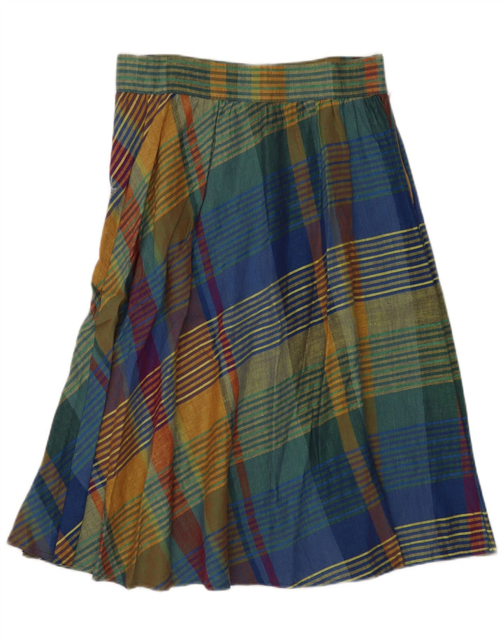 Saia vintage feminina linha A W32 grande xadrez multicolorido