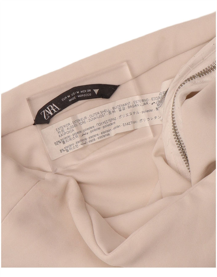 Zara Womens Crop Strapless Top UK 12 Poliéster Bege Médio