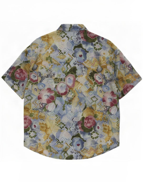 Camisa feminina de manga curta The Limited UK 16 grande floral multicolorida
