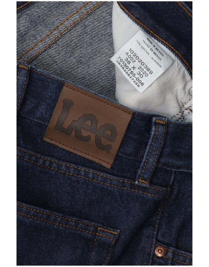 Lee Mens Straight Jeans W38 L30 Azul Marinho Algodão