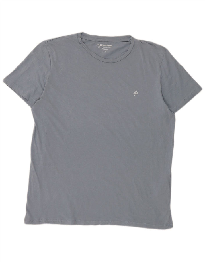 Camiseta masculina Jack & Jones grande algodão azul
