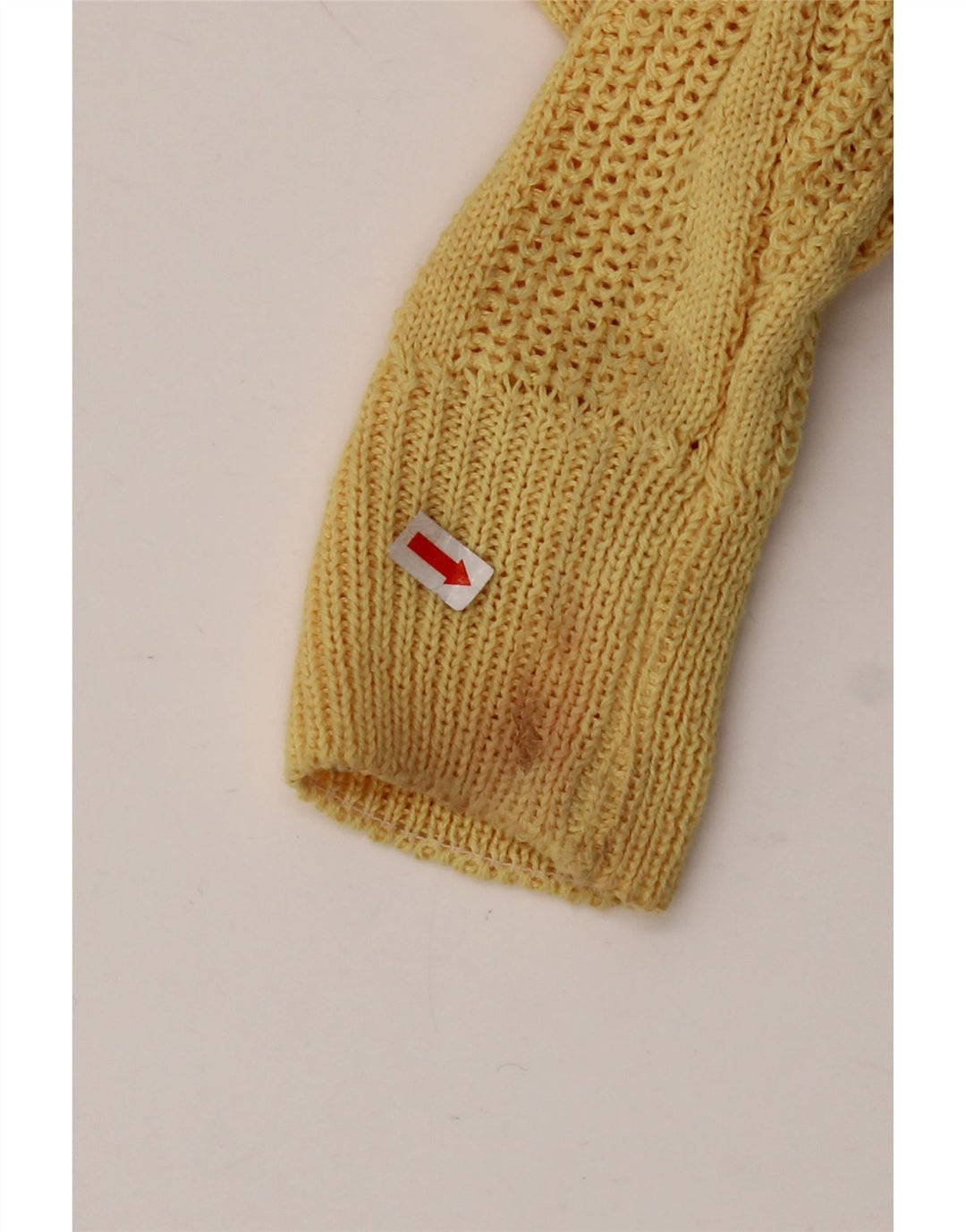 Suéter feminino VINTAGE com gola canoa Reino Unido 12 acrílico amarelo médio