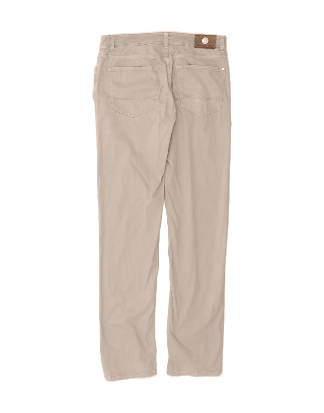 TRUSSARDI Mens Straight Casual Trousers W34 L33 Grey Cotton Vintage Trussardi and Second-Hand Trussardi from Messina Hembry 