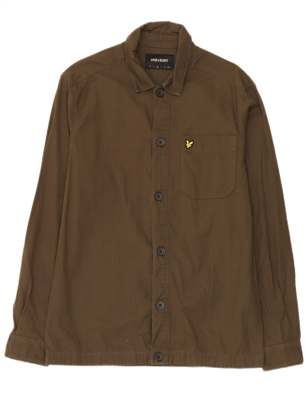 Camisa masculina Lyle & Scott de algodão cáqui médio