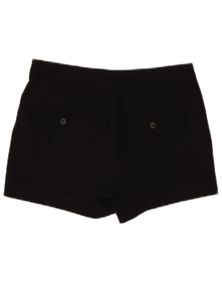 Zara Womens Chino Shorts Pequeno W26 Poliéster Preto
