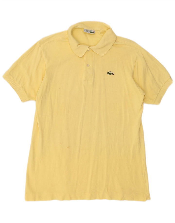 Camisa polo masculina Lacoste tamanho 6 XL algodão amarelo