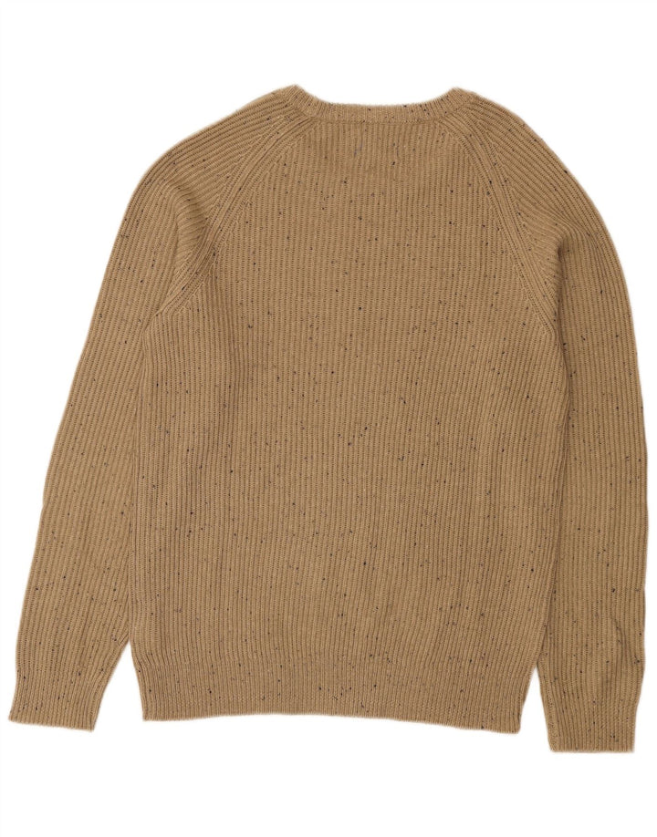 Suéter masculino Jack & Jones com gola barco, acrílico salpicado bege médio