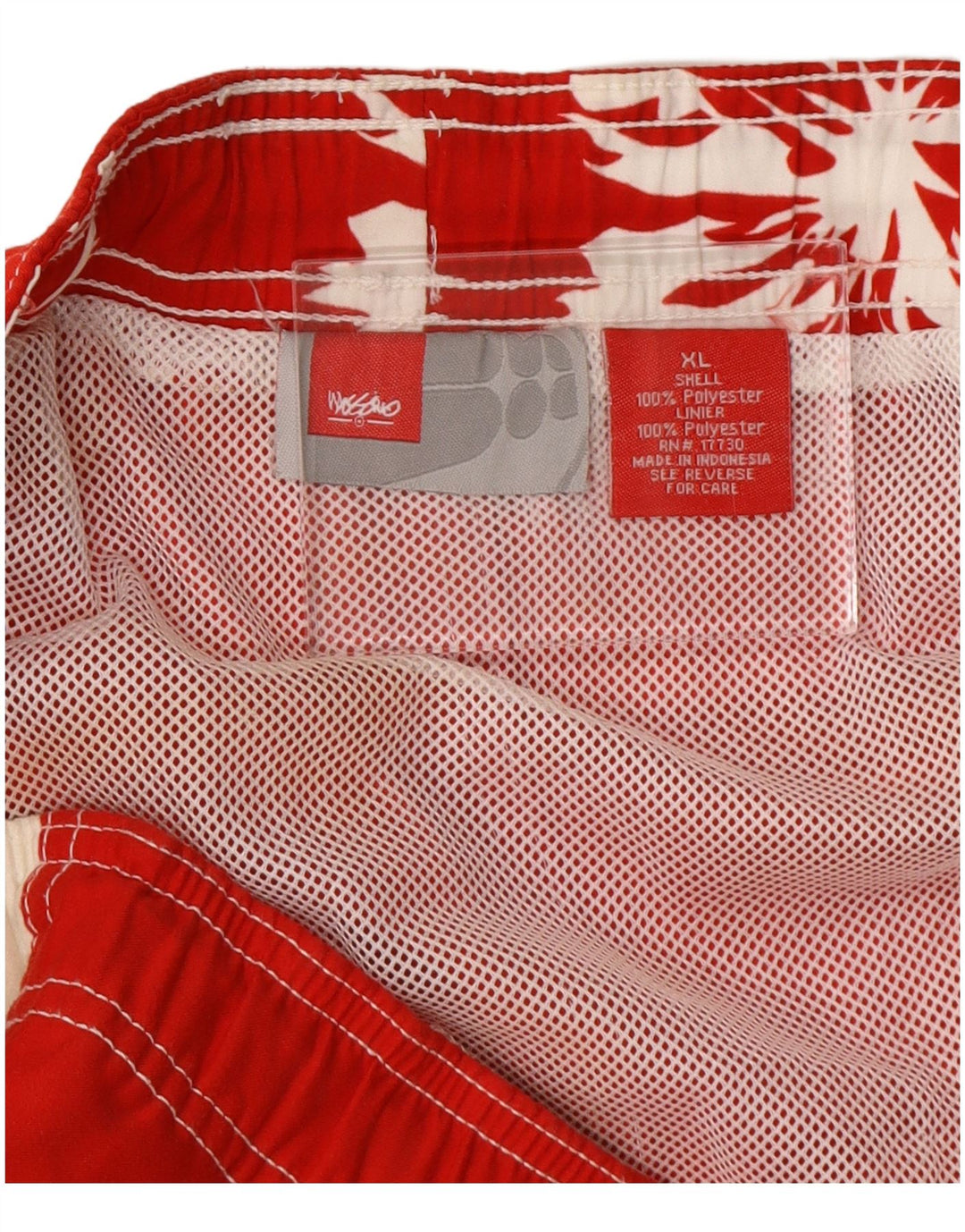 Shorts de natação masculino MOSSIMO XL vermelho colorblock poliéster