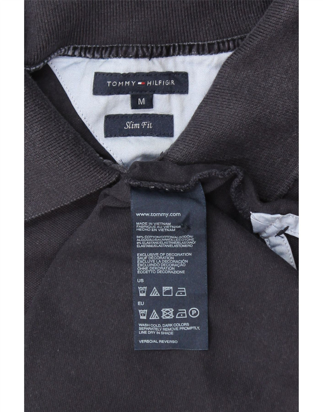 Camisa polo feminina TOMMY HILFIGER Slim Fit Reino Unido 12 Médio Azul Marinho