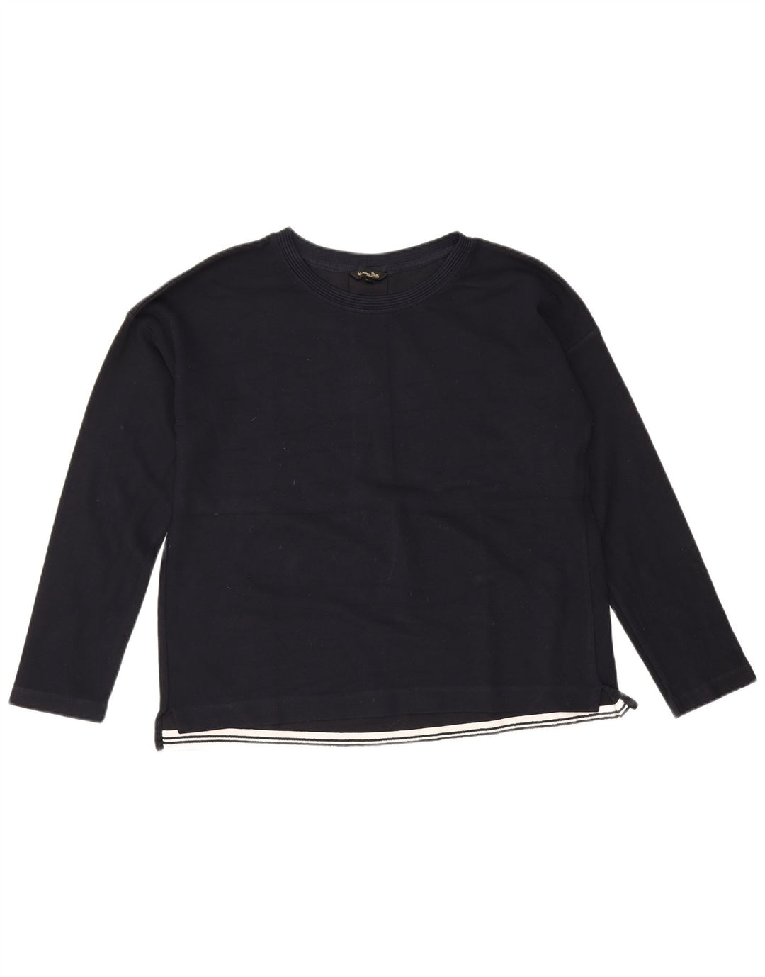 Top feminino Massimo Dutti manga comprida Reino Unido 16 grande azul marinho