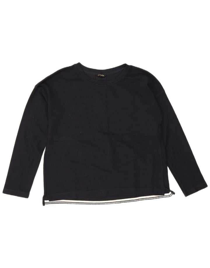 Top feminino Massimo Dutti manga comprida Reino Unido 16 grande azul marinho