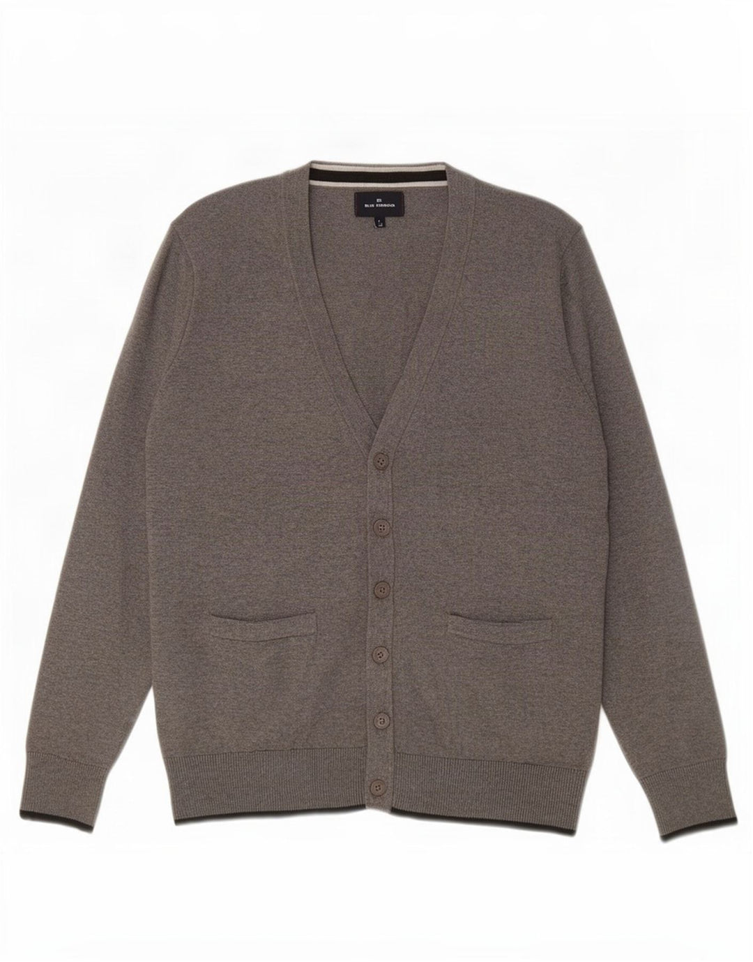 Suéter cardigã masculino Marks & Spencer Blue Harbor algodão cinza médio