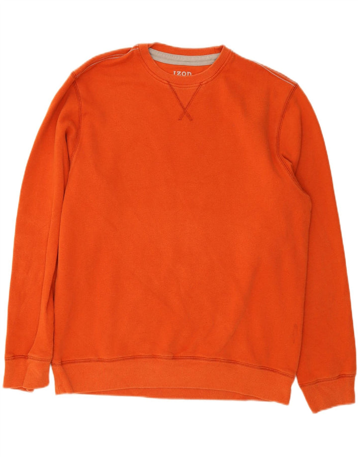 IZOD Mens Sweatshirt Jumper Medium Orange Cotton Vintage Izod and Second-Hand Izod from Messina Hembry 