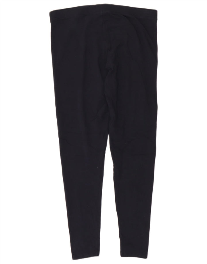 Leggings femininas Marks & Spencer Reino Unido 14 grande algodão azul marinho