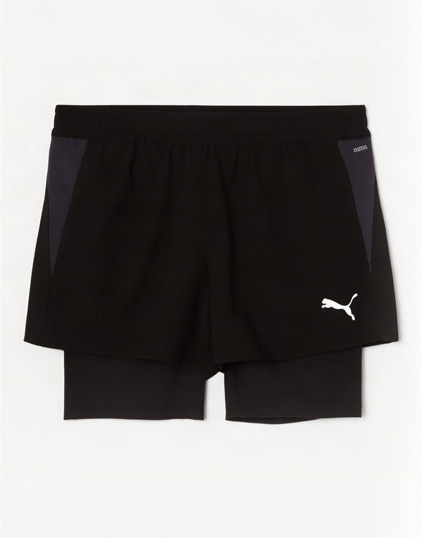 Puma Mens Sport Shorts Pequeno Poliéster Colorblock Preto