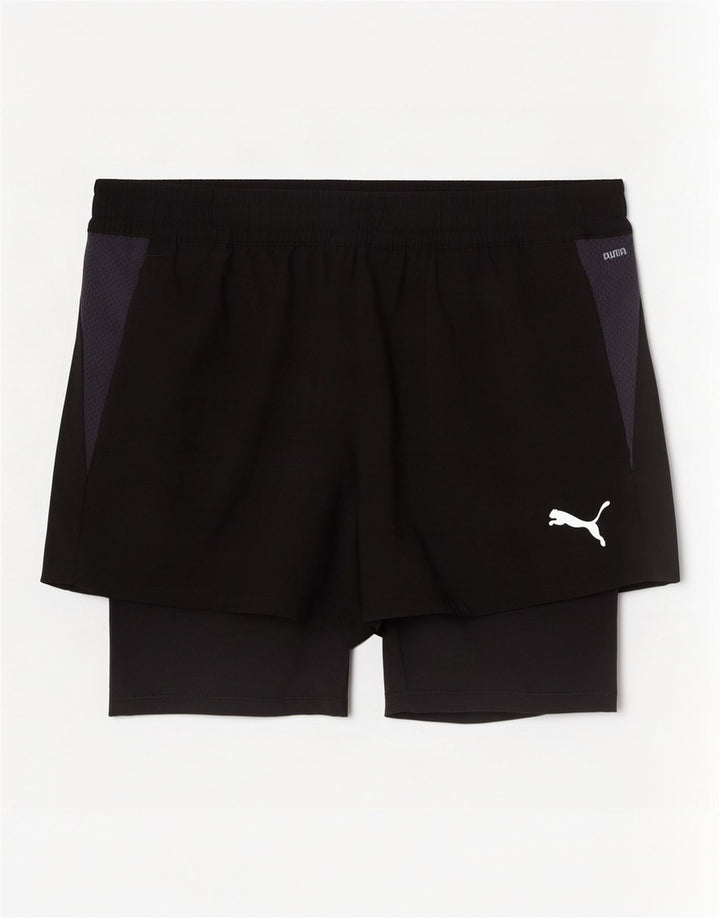 Puma Mens Sport Shorts Pequeno Poliéster Colorblock Preto