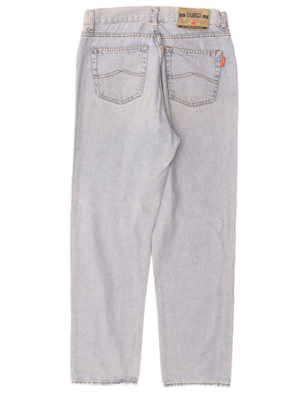 CASUCCI Womens High Waist Tapered Jeans IT 50 XL W28 L29 Blue Cotton
