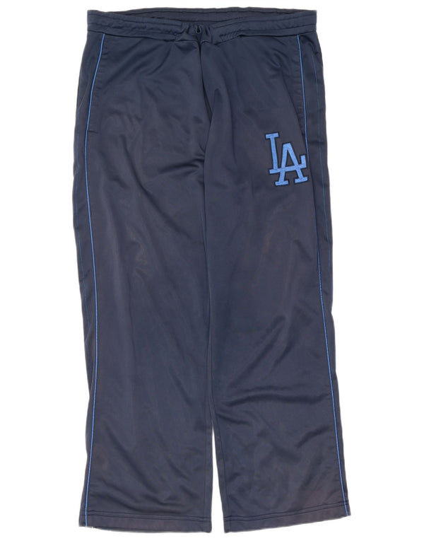 Majestic Mens Cooperstown Graphic Calça de treino XL azul marinho poliéster