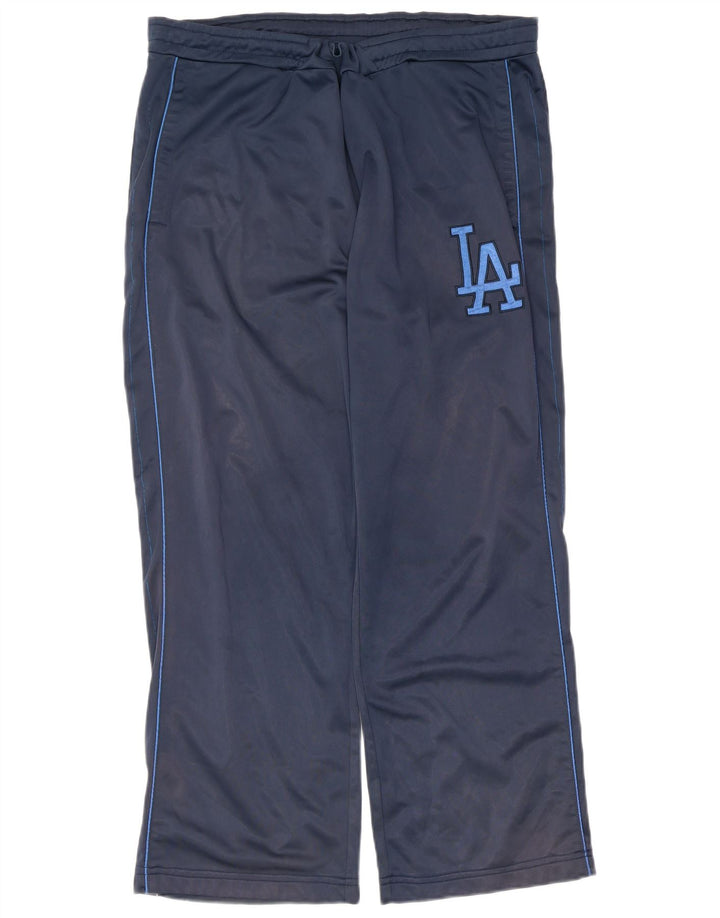 Majestic Mens Cooperstown Graphic Calça de treino XL azul marinho poliéster