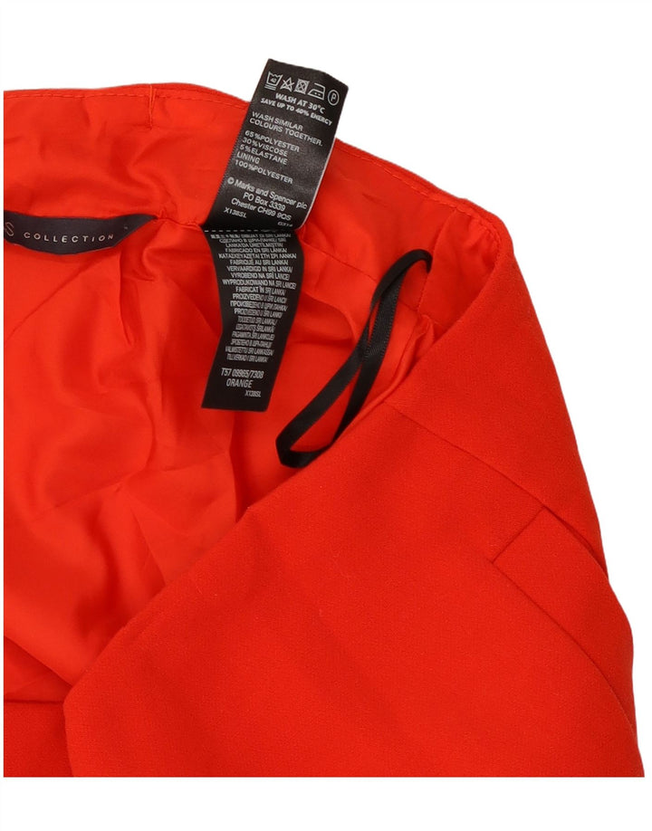 Minissaia feminina Marks & Spencer Reino Unido 12 médio W30 poliéster vermelho