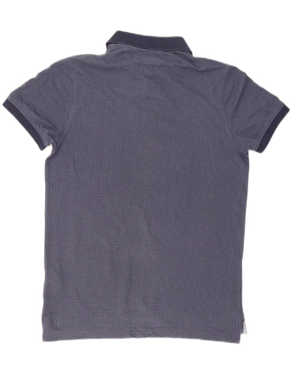 Camisa polo masculina Tommy Hilfiger Slim Fit grande algodão geométrico azul marinho