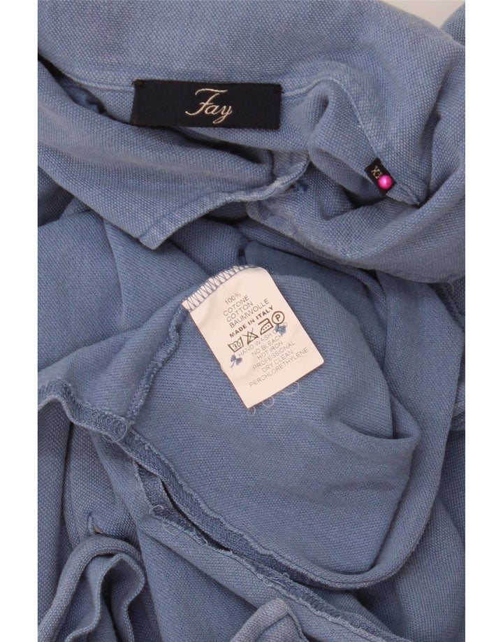 Camisa masculina Fay manga 3/4 2XL algodão azul