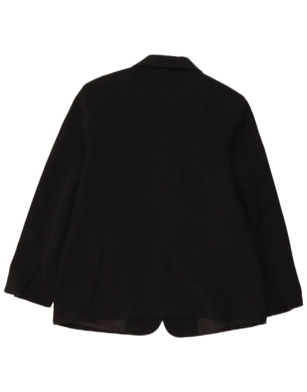 Jaqueta blazer feminina de 3 botões L.L.Bean US 14 XL preto poliéster