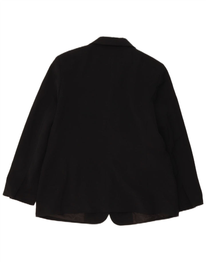 Jaqueta blazer feminina de 3 botões L.L.Bean US 14 XL preto poliéster