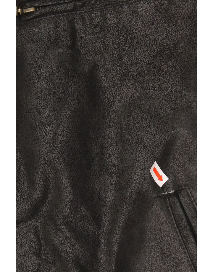 Jaqueta de couro masculina Bata IT 48 couro preto médio
