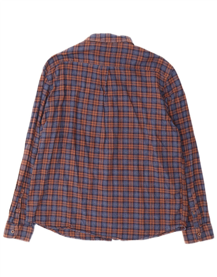 Camisa masculina de flanela regular Marks & Spencer XL azul algodão