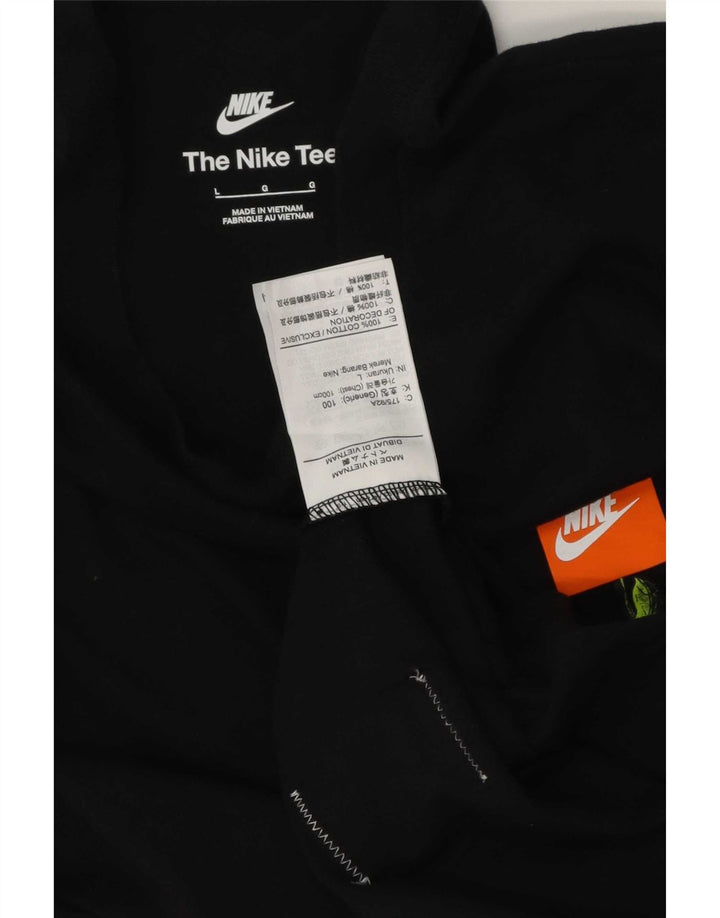 Camiseta gráfica masculina Nike grande algodão preto