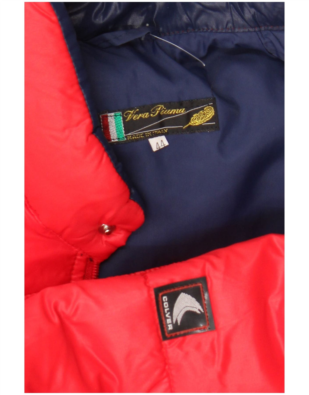 Jaqueta acolchoada masculina vintage IT 44 XS vermelho Colourblock poliamida