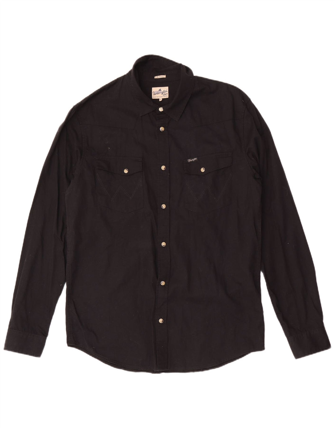 Camisa masculina Wrangler Slim Fit XL algodão preto