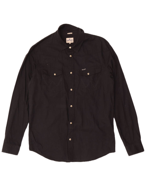 Camisa masculina Wrangler Slim Fit XL algodão preto