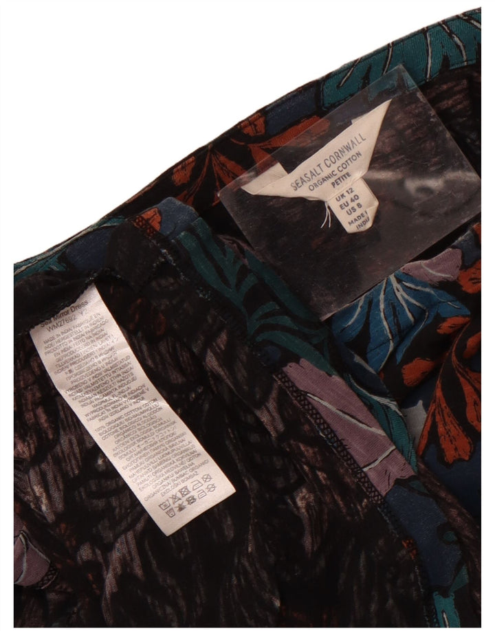 Vestido básico feminino Seasalt Cornwall Reino Unido 12 algodão multicolorido médio