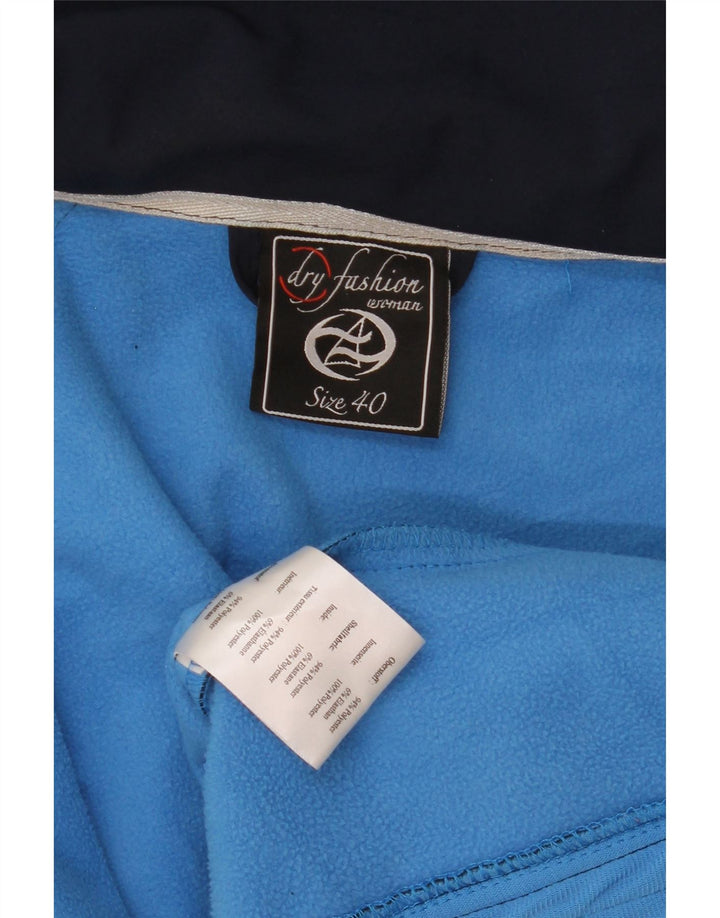 Jaqueta corta-vento com capuz feminino vintage EU 40 poliéster azul marinho médio