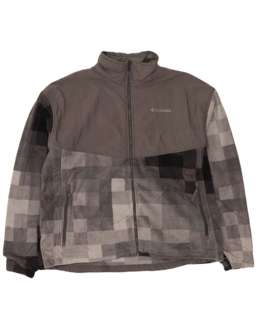 Jaqueta masculina de lã COLUMBIA UK 44 2XL poliéster geométrico cinza