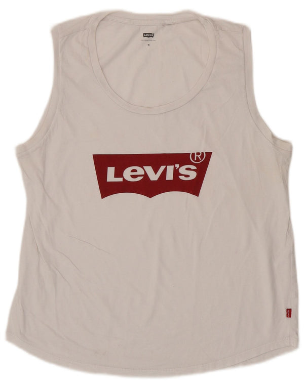 Top de colete gráfico feminino Levi's UK 12 médio branco