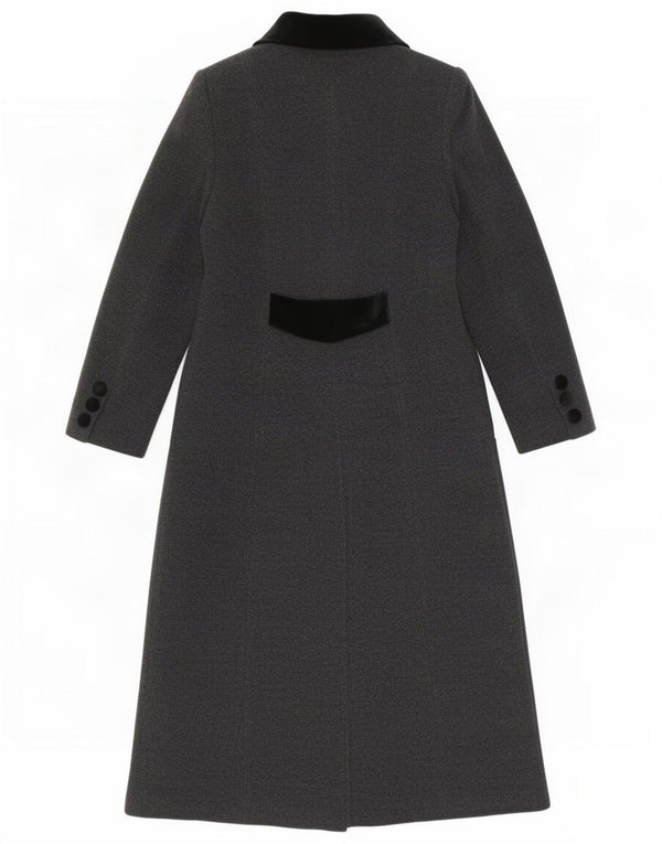 Sobretudo feminino vintage UK 10 lã cinza pequena