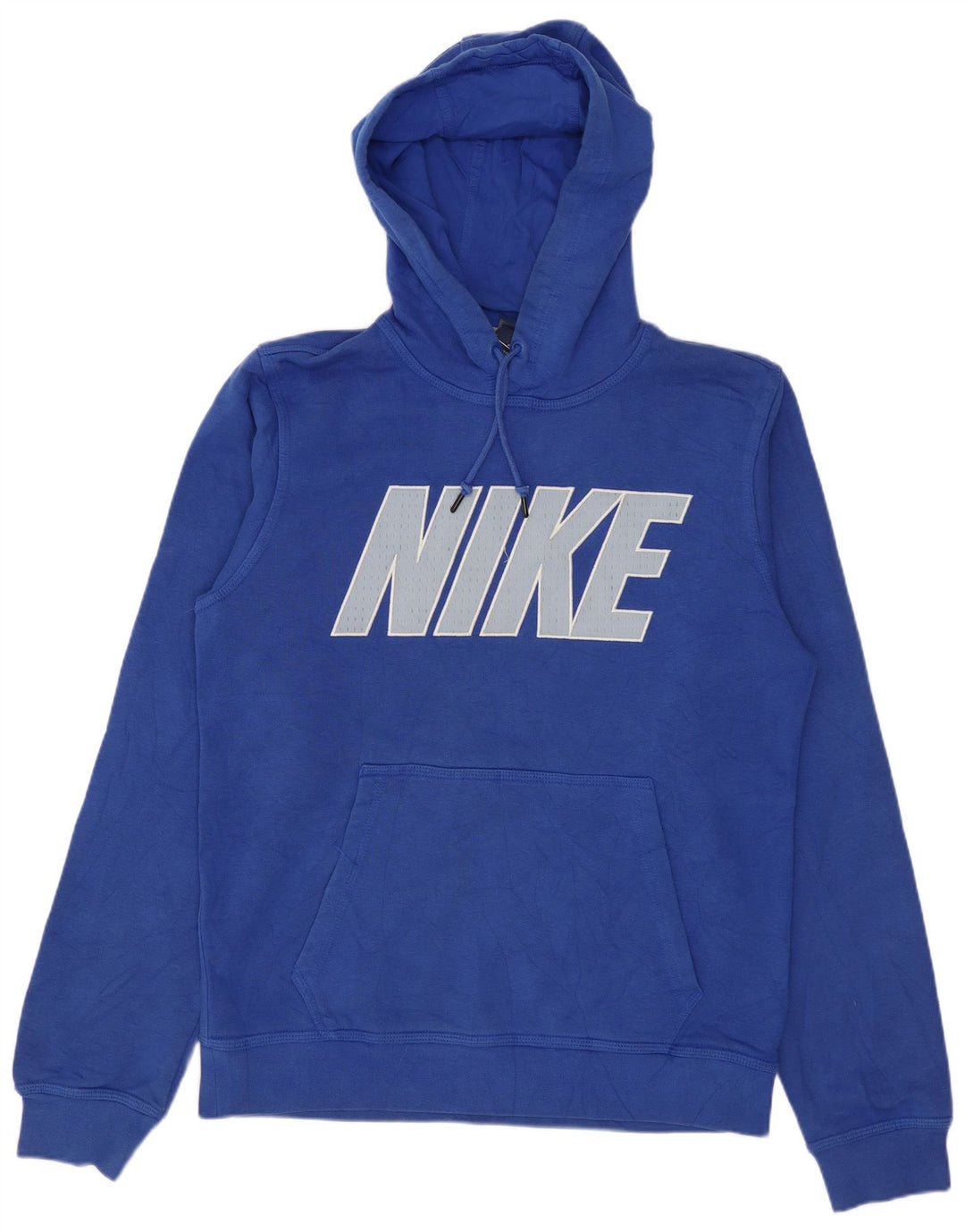 Jumper com capuz gráfico masculino Nike pequeno azul algodão