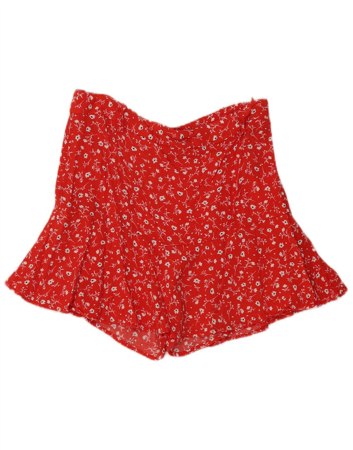 ZARA Womens Skort UK 14 Grande Floral Vermelho