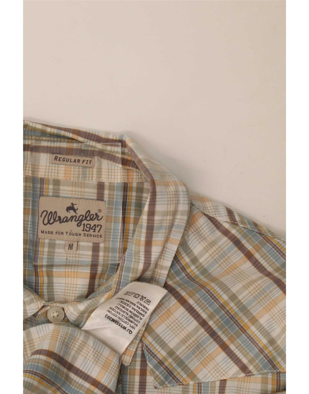 Wrangler Camisa masculina de manga curta regular fit média xadrez multicolorida
